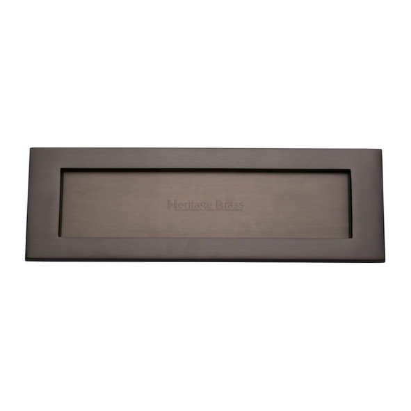 V850 254-MB • 254 x 079mm • Matt Bronze • Heritage Brass Victorian Sprung Flap Letter Plate